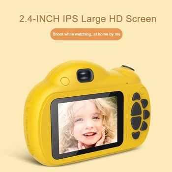

4 color Mini HD micro Camera Portable Children Cartoon Dual Lens Digital Intelligent Focus Mode 2.4 inch Screen cam photography