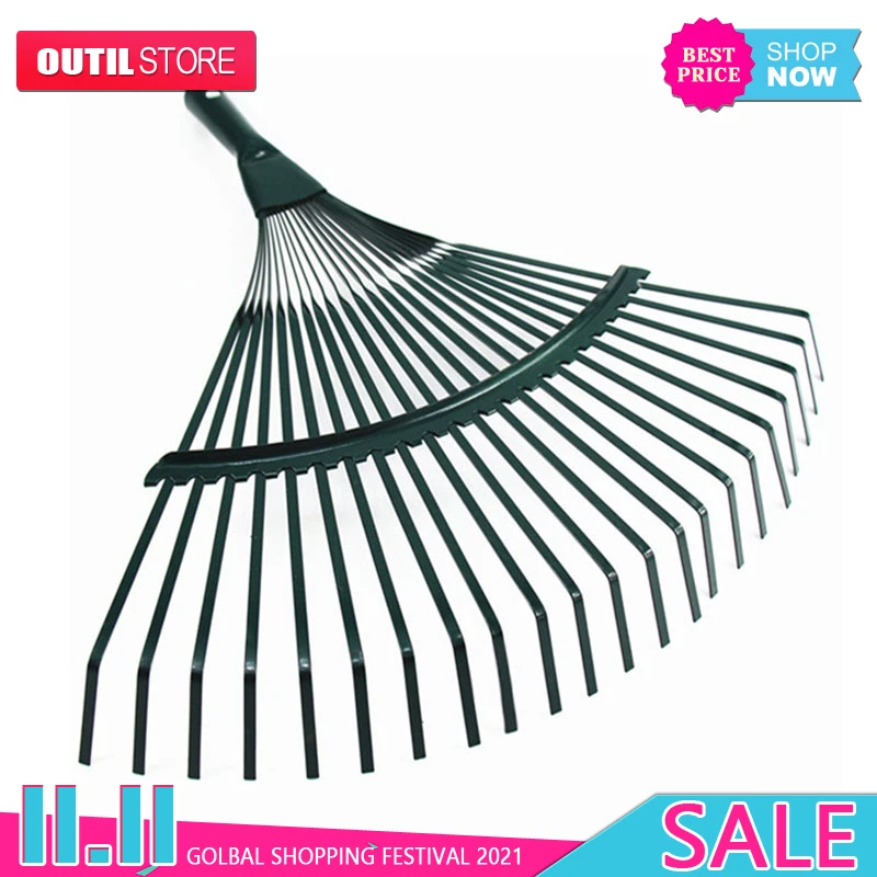 Realmote Rake 22 toothed Rake dead leaf Rake steel wire garden Rake gardening tools agriculture 