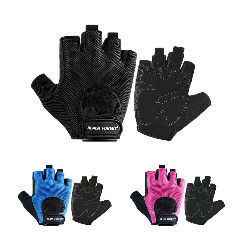 Летние лайкра короткие Велосипеды перчатки на пол пальца Спорт на открытом воздухе для верховой езды Бег кемпинг тактический перчатка MTB дорожный велосипед