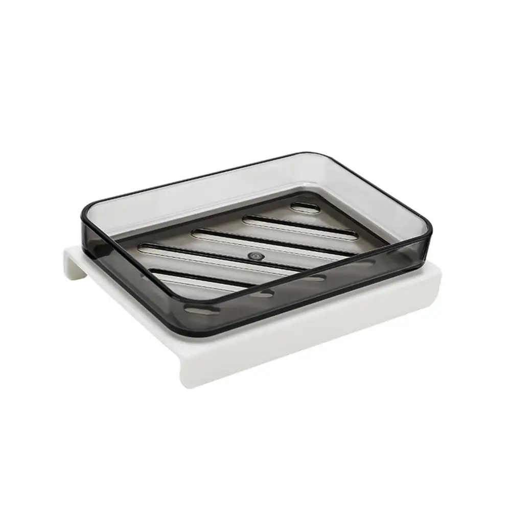 Gray ABS держатель для ванной комнаты настенная стойка для мыла коробка дренажный органайзер для хранения мыла чехол самоклеющиеся аксессуары для хранения HH4 - Цвет: Gray