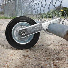 Rueda de Metal para puerta giratoria, de 1 marco de puerta 5/8 "a través de 2", rueda de soporte para valla de enlace de cadena, evita que se arrastre