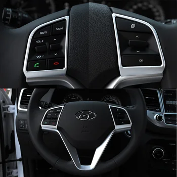

For Hyundai Tucson TL 2015 2016 2017 2018 Car Styling Steering Wheel Buttons Decoration Frame Cover Trim Interior Stickers