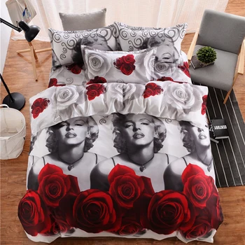 

Hot 4 Piece/Set Home Textile 3D Printing Ultra Soft Fade Resistant Luxury Bed Sheet Set Bedroom Comfortable Breathable Bedclothe