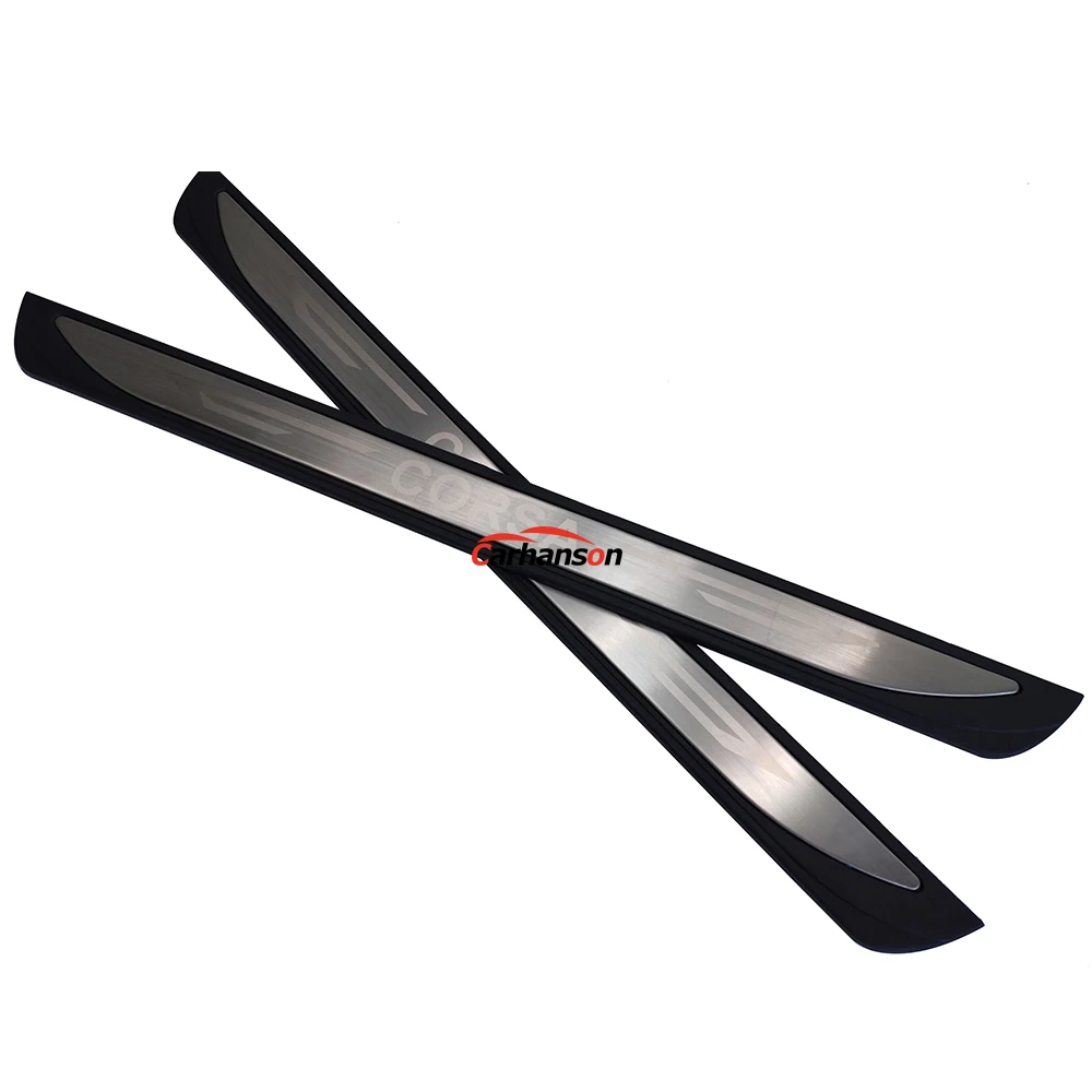 

Auto Accessories For Opel Vauxhall Corsa MK IV Door Sill strip Trim 2014 2015 2016 2017 2019 stainless steel Car Styling 2pcs