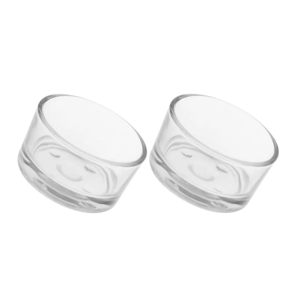 Plato de alimentación de vidrio para reptiles, cuenco de agua y comida para mascotas pequeñas, transparente, 2 uds.