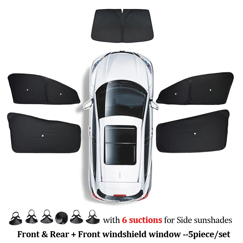 Tesla Model 3 Y S X 2025 2024 자동차 사이드 윈도우 Sun Shade Blind Shading Windshield 용 흡입 컵으로 개인 정보 보호 차양 업그레이드