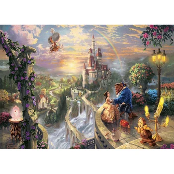 

Beauty Beast Rainbow Castle Photography Backdrop Kids Happy Birthday Banner Backdrops For Photo Studio Baby Shower Decoration
