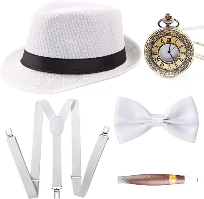 Drop shipping Men's 1920s Accessories Gatsby Gangster Costume Set Tweed Newsboy Cap