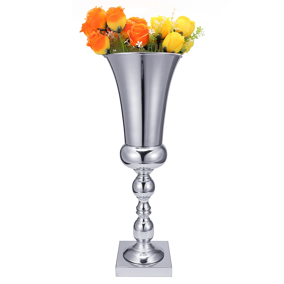 

Wedding Decorations Golden Vase Props 47/54cm Electroplate Iron Art Vases Square Base Trophy Table Ornament Home Decor Road Sign