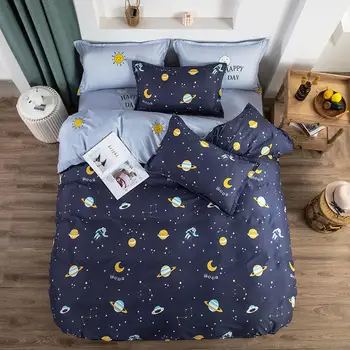 

Starry universe 3/4pcs Boy Kid Bed Cover Set Cartoon Duvet Cover Child Bed Sheets And Pillowcases Comforter Bedding Set