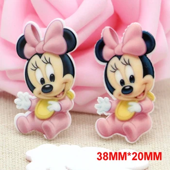

50pcs/lot 38*20MM Cartoon Baby Mouse Resin Flatbacks for Hair Bow Kawaii Flat Back Planar Resin for DIY Holiday Decoration DL59