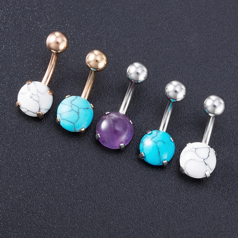 1pc 316l Surgical Steel Dragon Claw Round Stone Belly Button Ring Crown Cz Navel  Piercing Ring Body Piercing Jewelry 14g - Piercing Jewelry - AliExpress