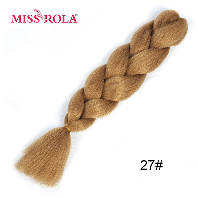 Miss Rola Synthetic Support Wholesale 100g 24 Inch Jumbo BraidsPink Green Yellow High Temperature Fiber Ombre Hair Extensions 27