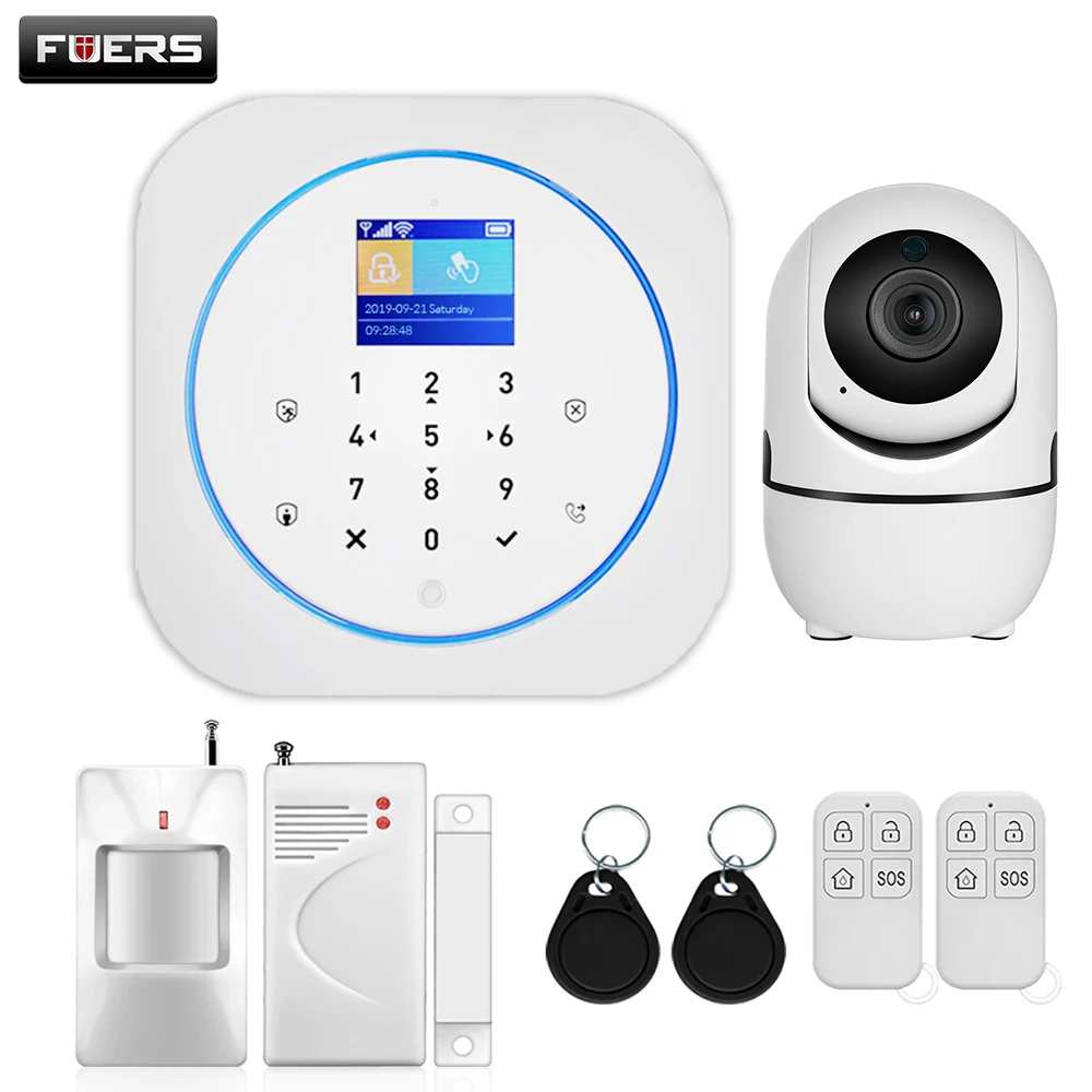 KERUI G12 GSM/Wi-Fi Сигнализация Полный сенсорный RFID карта панель домашняя охранная сигнализация хост беспроводное приложение управление мультиязыковая поддержка - Цвет: kit3