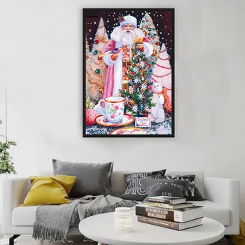 

5D DIY Diamond Painting Full Round Drill Santa Claus Christmas Tree Bear Embroidery Cross Stitch Gift Home Decor Gift