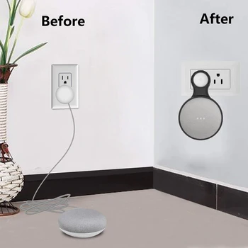 

For Google Home Mini Voice Assistant Outlet Wall Mount Stand Hanger Holder Fit US/EU Plug NOT Fit UK Plug Smart Home