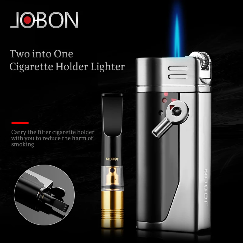 Jobon Jet Flame Zinc Alloy Flint Torch Lighter Butane Gas Refillable