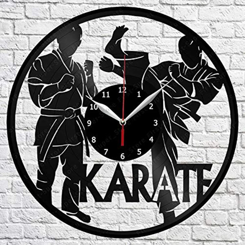 Эксклюзивные виниловые часы ручной работы Karate художественный декор домашние