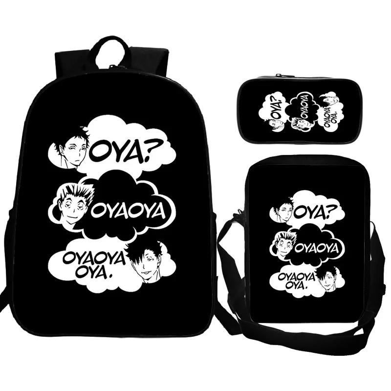 

Kids Haikyuu!! Backpack 3Pcs/set Boys Girls Students School Bags with Pencil Case Crossbody Bags Unisex Teens Knapsacks Mochilas