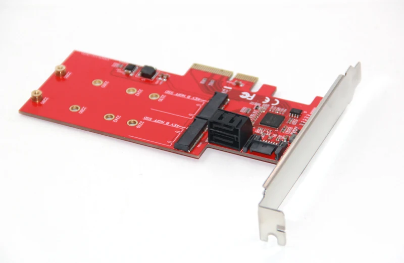 M2 SATA Raid контроллер карты PCI Express X4 на 2 порта SATA 3,0 6 Гбит/с+ 2 порта M.2 NGFF SSD B Ключ Поддержка RAID0 RAID1 AHCI режим