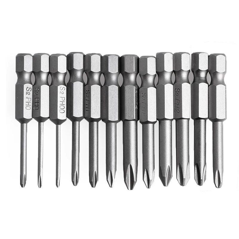 

Hot Hex Shank Magnetic Phillips Cross Screwdriver Bits 50mm 1/4 Inch 12Pcs/SetDrop ship