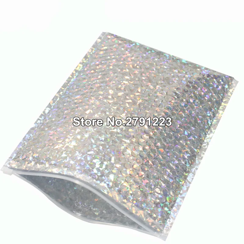 

23x31cm 15pcs Aluminized film zipper bubble envelope bag thickening express clothes large packaging bag Poly bubble envelopes
