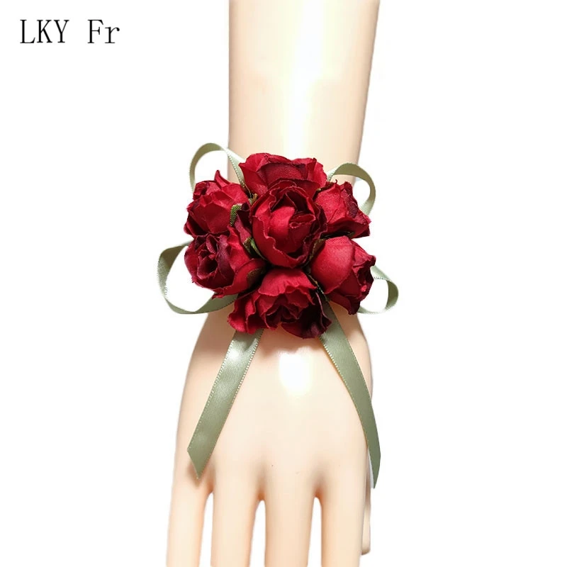 Frische Schönheit Mariage Rose Handgelenk Korsagen... – Vicedeal
