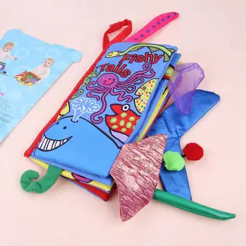 

Soft Cloth Book for Baby Cartoon Ocean Animals Knowledge Cloth Books Childrens Room Decor Baby Infant Early Development Books