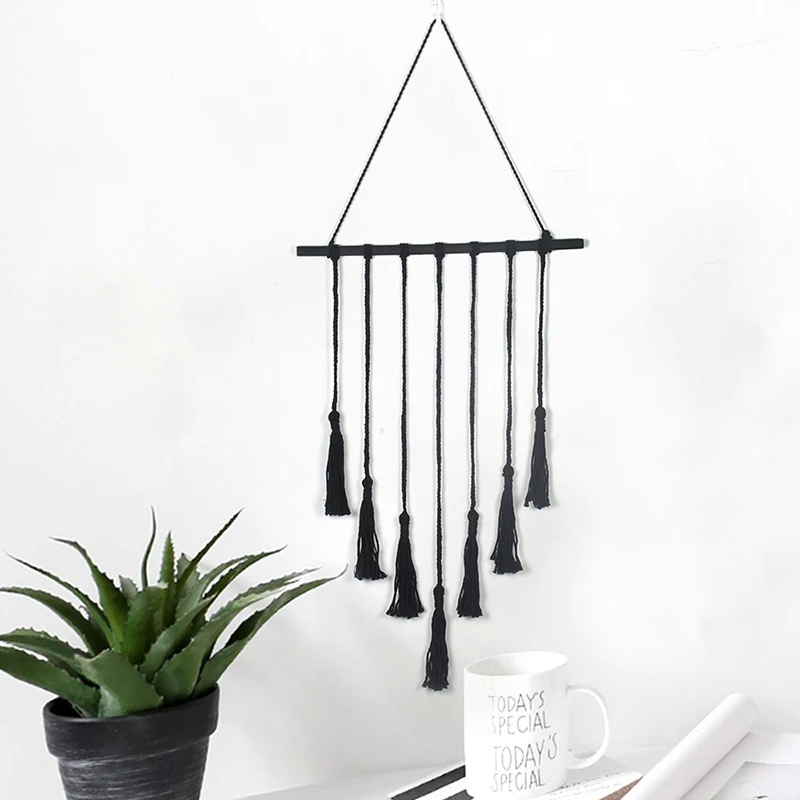 

Cotton Thread Tapestry Tassel Decorative Hanging Photo Display Macrame Wall Tapestry Hanging Woven Wall Art Macrame Tapestry