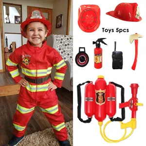 Костюм пожарного на Хэллоуин для детей, карнавечерние костюм для мальчиков и девочек, Модель Форма пожарного, карнавальные игрушки, рабочая одежда