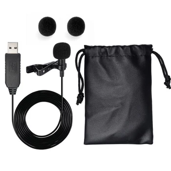 

Video Recording Portable Laptop Lavalier Mini Lightweight Clip-on Skype Microphone USB Durable