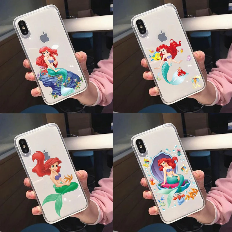 Мягкий силиконовый чехол из ТПУ для iphone Xs MAX XR X 6 6s 8 7plus11 с рисунком Русалочки Алисы