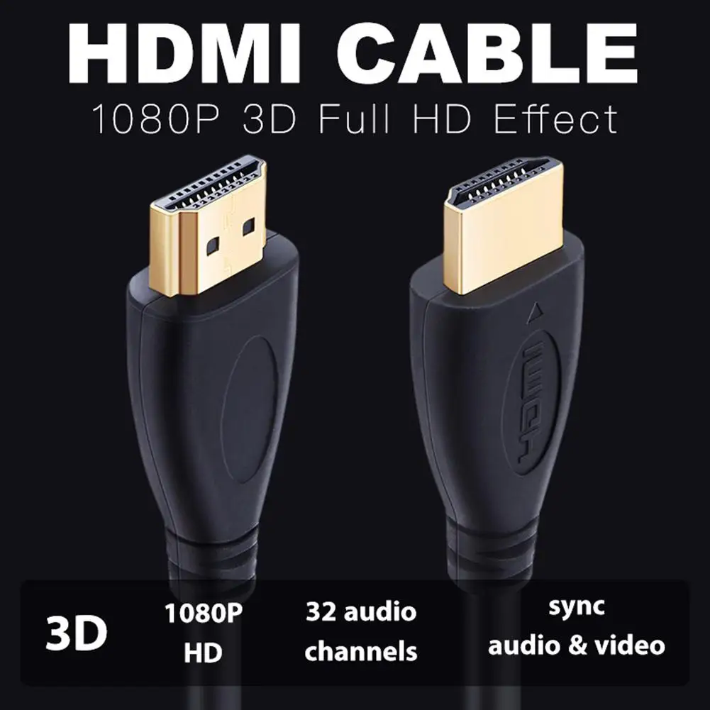 Высокоскоростной HDMI кабель 0 3 м видео кабели 1 4 1080P позолоченный для HDTV карты