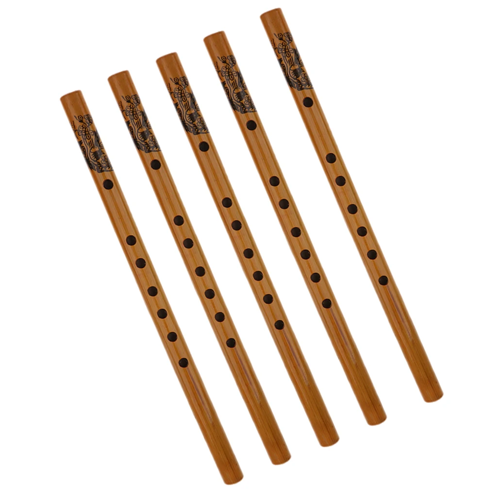 5 Pieces Chinese Bamboo Flute Xiao Woodwind Musical Instrument