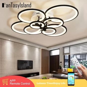 

Arrivals Modern LED Ceiling Lights For Living Room Bedroom Dining Room Luminaires Circle Rings Ceiling Lamps Fixtures