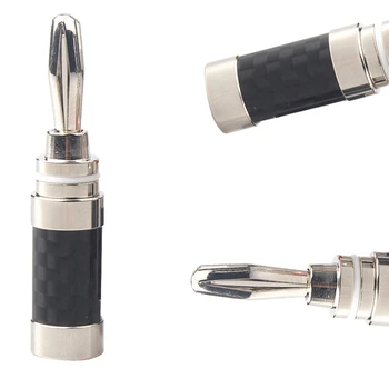 

Carbon Fiber Speaker Banana Plug Connector Pure Copper Rhodium Plated Speaker Adapter o Video Banana Connector
