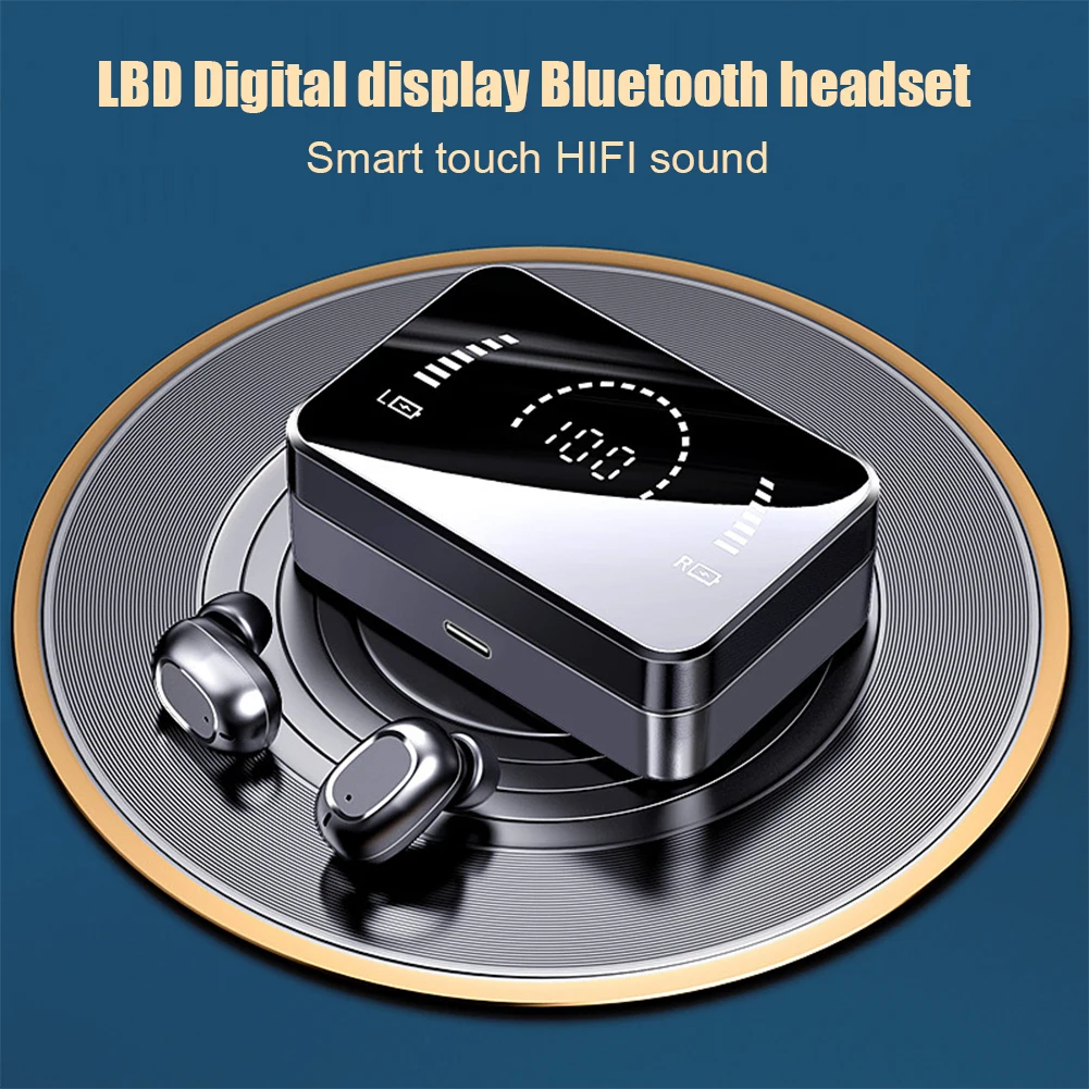 Стереонаушники-вкладыши 9D Hi-Fi TWS Bluetooth с зарядным футляром на 3500 мА · ч |