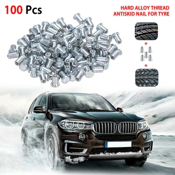 

100pcs Winter Wheel Lugs Car Tires Studs Screw Snow Spikes Wheel Tyre Snow Chains Studs For Shoes ATV Car Motorcycle Tire 11x8mm