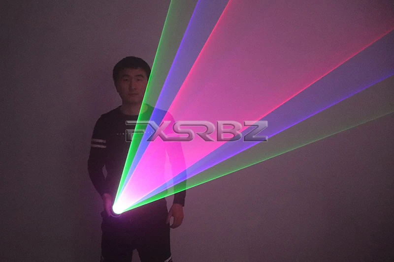 RGB Laser Gloves Handheld Whirlwind Laser Cannon Auto Rotating Multicolour Laser Vortex Gloves Nightclub Performance Props