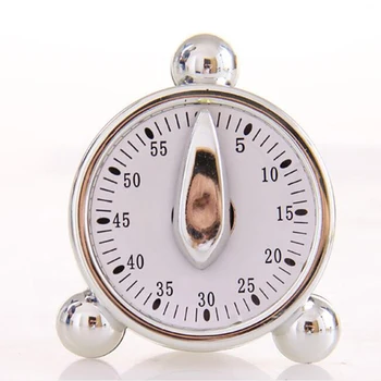 

60 Minutes Kitchen Timer Count Down Alarm Reminder White Square Mechanical Timer for Kitchen