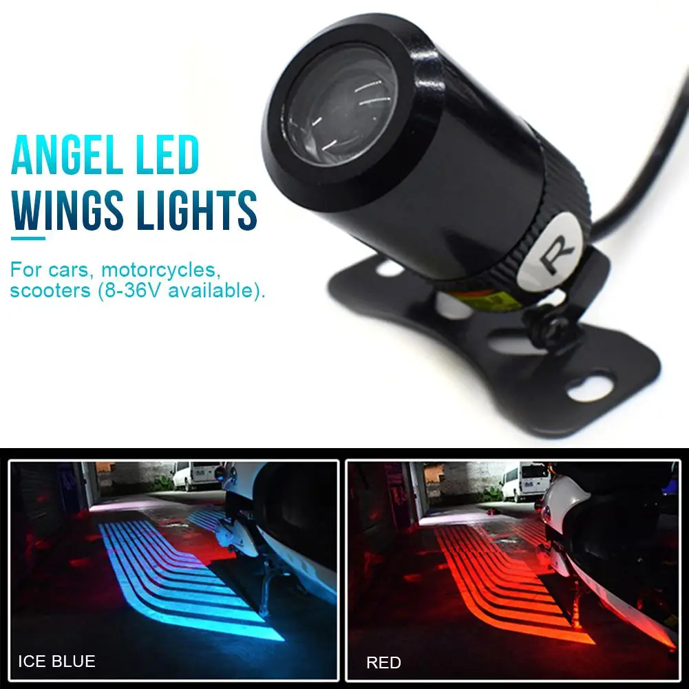 

Motorcycle Light Modified Chassis Light 3W LED Angel Wing Welcome Light Wing Projection Lamp Fit For Cars Motorcycles Scooters