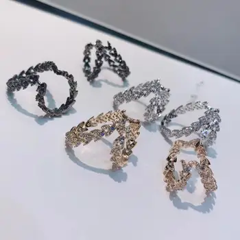 

Luxury Wheat Statement Ear Cuff Earrings For Women Wedding Cubic Zircon DUBAI Bridal Round Circle Earrings E7832