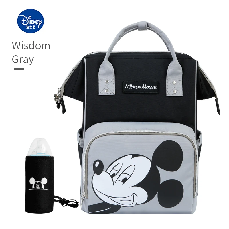 Сумка для подгузников disney, USB, Детская сумка, сумка для мам, большая емкость, сумка для детской коляски, рюкзак для мамы, рюкзак с Микки Маусом, подогрев бутылки