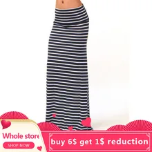 Womail, новинка, женские юбки, женские, элегантные, с оборками, высокая талия, в полоску, со складками, выше, тянущаяся, длинная, макси юбка