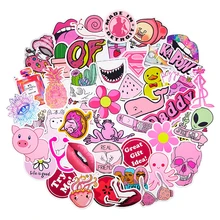 50 шт. ПВХ водонепроницаемый для девочек Kawaii розовый забавный стикер игрушки багаж наклейка s для чемодана и автомобиля Мода ноутбук наклейки s