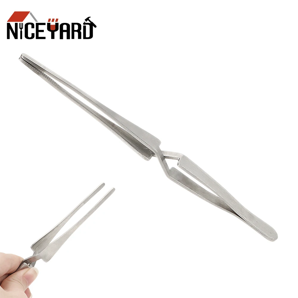 Tweezer Tool NICEYARD Non-slip Tweezers Stainless Steel Cross Lock Reverse Action Tweezer Save Effort Maintenance Tools