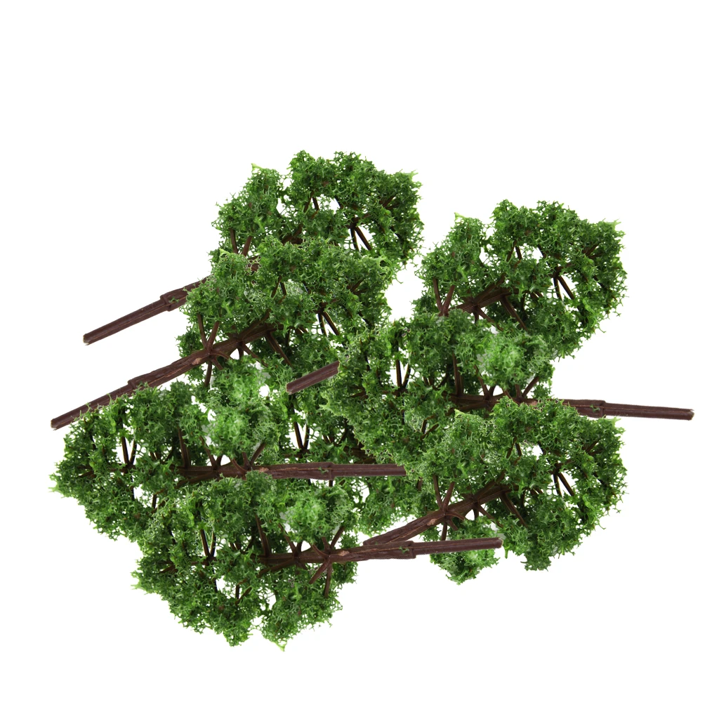 20 шт Зеленые модели деревьев подходят N Масштаб Поезд ландшафт для железной дороги макет 1:150 3,15 дюймов - Цвет: Deep Green