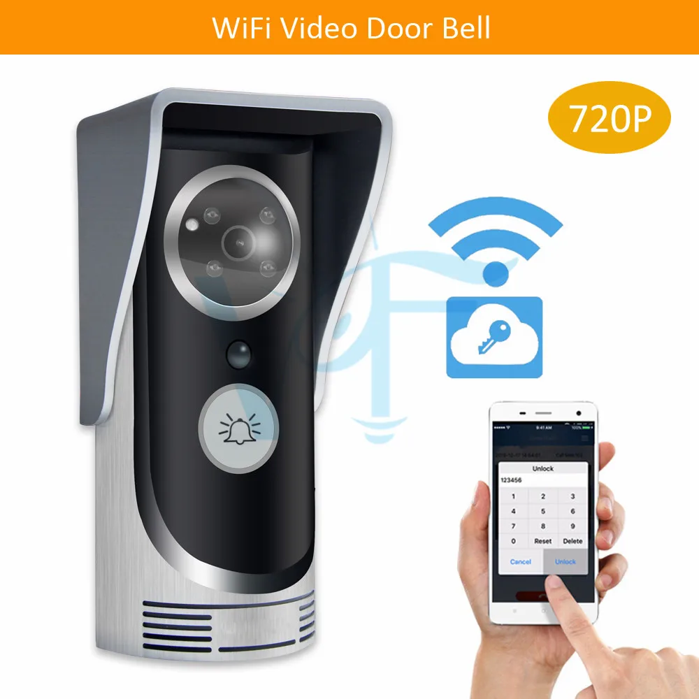 10 шт./лот серебристый 720P беспроводной видеодомофон dos camaras Wi Fi домофон камера