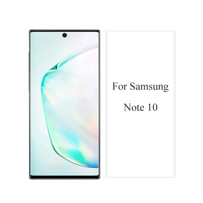 For Samsung note 10 Nano УФ светильник жидкий полный клей стекло протектор экрана для samsung Galaxy S10 S9 S8 Plus E нано оптика изогнутое стекло Note 9 8 - Цвет: For Samsung note 10