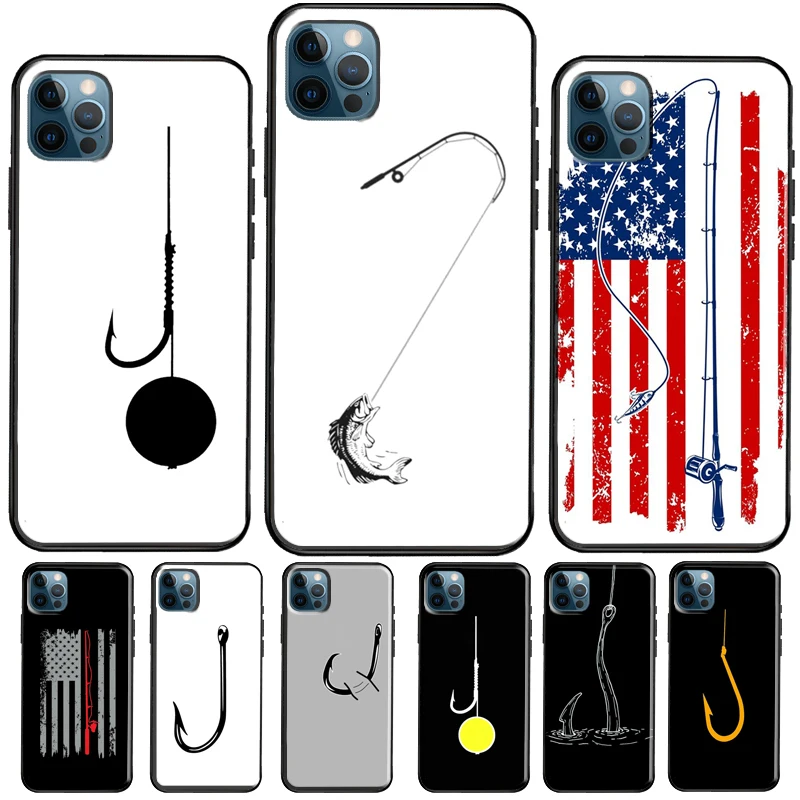 Fish Hook Fishing Case For iPhone 12 13 Pro Max mini 7 8 Plus SE 2020